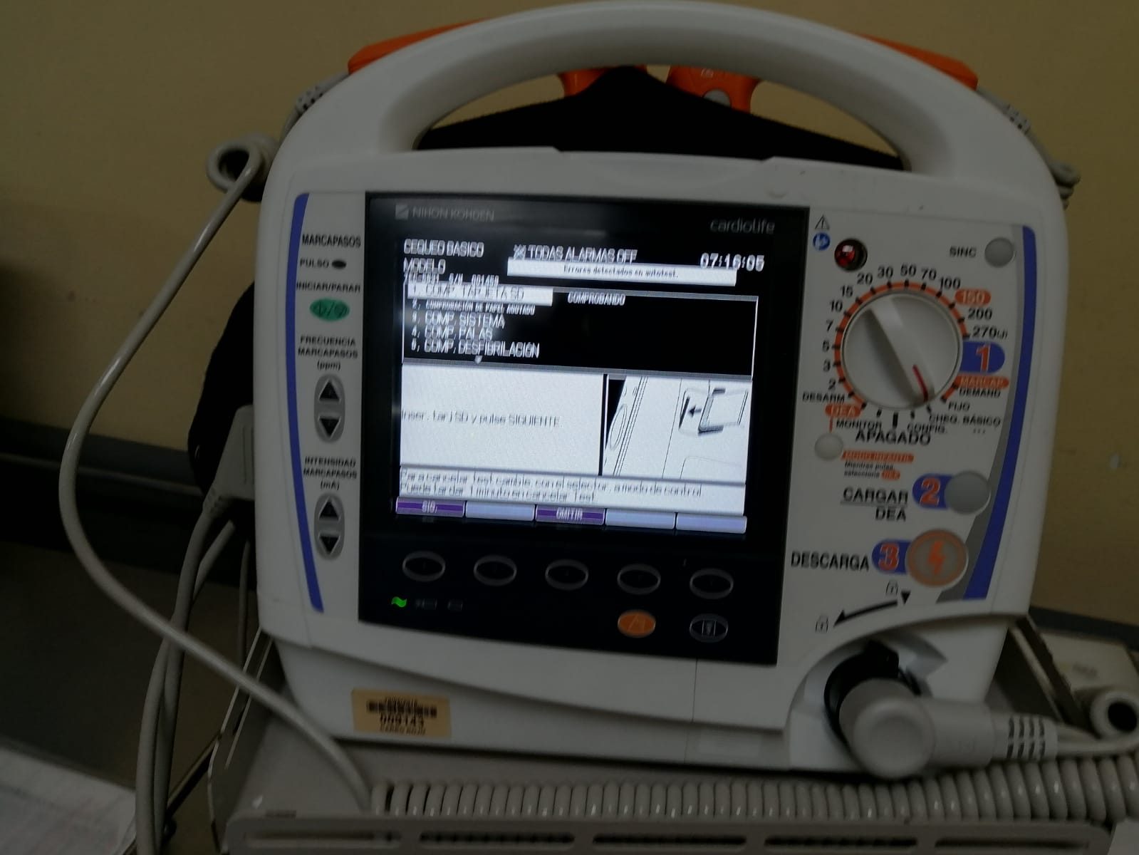 Mantenimiento preventivo a desfibrilador y calibración programado